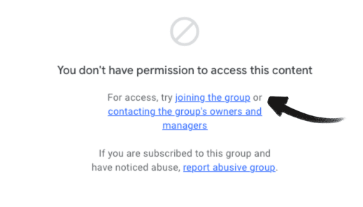 Instructions on how to join the Google Group